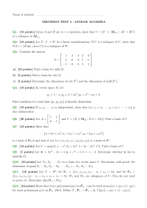 Linear Algebra Midterm Test 2