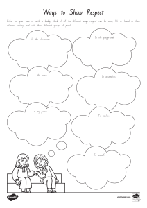 Ways to Show Respect Worksheet for Elementary Students