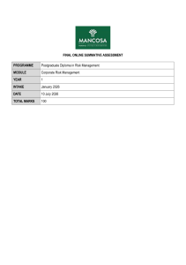 KFC Supply Chain Risk Management Exam Paper
