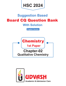 HSC 2024 Chemistry 1st Paper Qualitative Chemistry CQ Question Bank