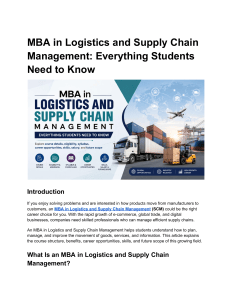 MBA in Logistics and Supply Chain Management: Everything Students Need to Know