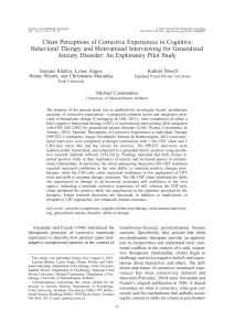 Client Perceptions of Corrective Experiences in CBT and MI for GAD