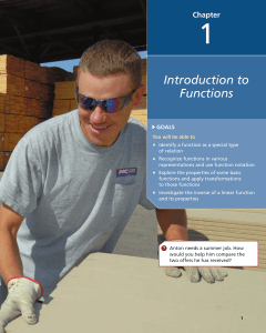 Introduction to Functions Chapter 1