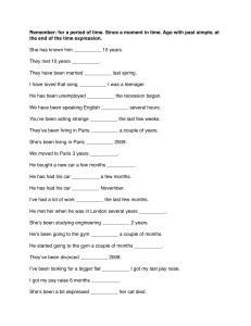 English Grammar Time Expressions Worksheet