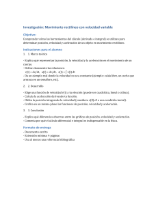 Investigaci&oacute;n: Movimiento rectil&iacute;neo con velocidad variable