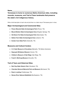 Tennessee Native American Sites Worksheet