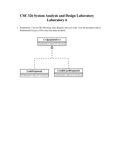 CSE 326 Lab 6: Payment Class Diagram to Java