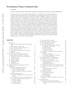 Statistical Theory of Quantum Dots Review