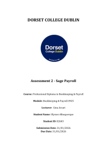Sage Payroll Assessment: Payroll Cycle & USC Tax 2025