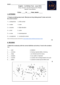 English 1st Written Test June 2026