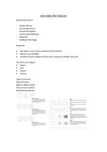 ARCH1080 First Week: Architectural Influencing Factors & Space