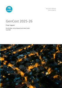 GenCost 2025-26: Electricity Generation Cost Report