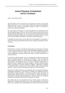 Annual Planning & Periodisation in Rowing Training