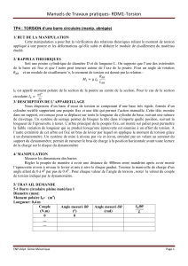 TP4 : Torsion d'une barre circulaire - Manuel de TP