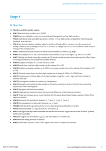 Cambridge Primary Maths Stage 4 Curriculum Framework