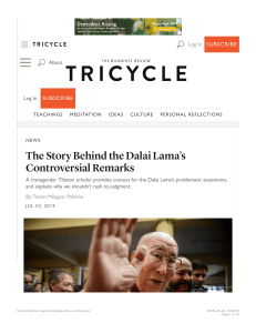 Dalai Lama Controversy &ndash; The Story Behind His Remarks&nbsp;