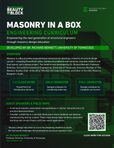 Masonry in a Box Engineering Curriculum