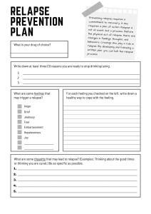 Relapse Prevention Plan Workbook