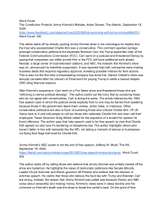Jimmy Kimmel Suspension: Free Speech Analysis