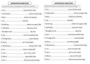 Superlative Adjectives Worksheet