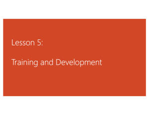 Lesson 5: Training and Development