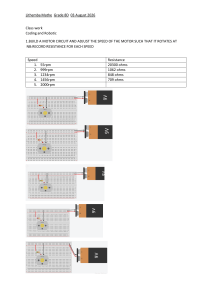 Grade 8 Robotics Class Work: Motor Circuit Speed Adjustment