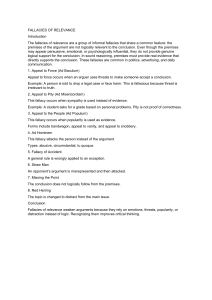 Fallacies of Relevance: Informal Logic Guide