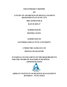 Field Project Report: Digital Payment Awareness in Pune City