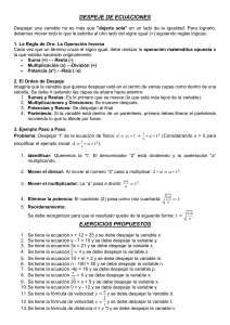 Despeje de Ecuaciones: Gu&iacute;a de &Aacute;lgebra