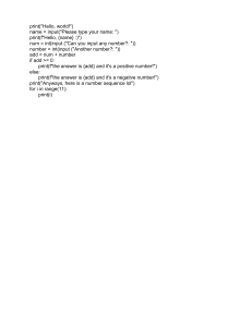 Python Basics: Input, Addition, and Loops Example