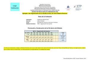 Gu&iacute;a de Planificaci&oacute;n por Competencias: Matriz de Resultados de Aprendizaje