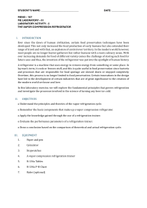 Vapor Compression Refrigerator Lab Manual