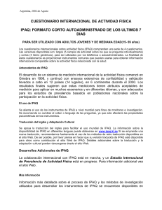 Cuestionario IPAQ: Actividad F&iacute;sica Internacional