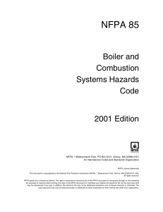 NFPA 85: Boiler & Combustion Systems Hazards Code (2001)