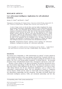 Law Enforcement Intelligence: Self-Radicalized Terrorism Implications