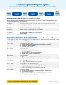 Lean Management Program Agenda