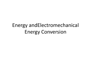Energy and Electromechanical Energy Conversion