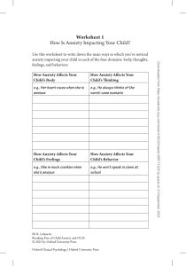 Worksheet: How Anxiety Impacts Your Child