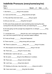Indefinite Pronouns Test: Every, Some, Any, No