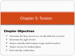 Chapter 5: Torsion - Shear Stress & Angle of Twist