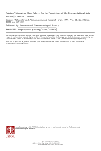 Pr&eacute;cis of Mimesis as Make-Believe: On the Foundations of the Representational Arts