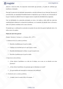 Pautas de entrevista general para evaluaci&oacute;n de problemas conductuales