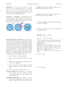 Chemistry Significant Figures Notes