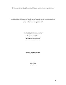 Deseo Sexual en el Disciplinamiento de G&eacute;nero: Una Monograf&iacute;a Filos&oacute;fica