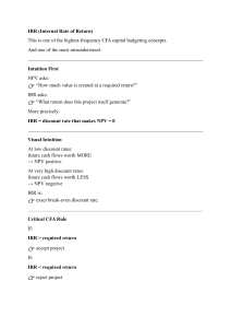 IRR (Internal Rate of Return) - CFA Capital Budgeting Guide