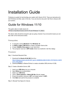 Ubuntu 22.04 Dual Boot Installation Guide