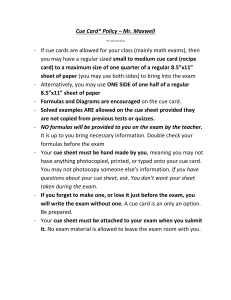 Cue Card Policy for Math Exams - Mr. Maxwell