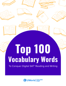 Top 100 SAT Vocabulary Words for Digital SAT Reading