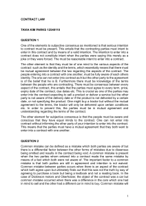 Contract Law Exam Questions and Answers