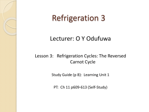 Refrigeration 3: Lesson 3 - Reversed Carnot Cycle